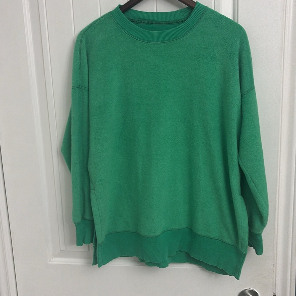 AERIE Fuzzy Green Sweater - Picture 2 of 10